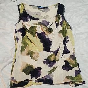 Simply Vera Wang draped tank frayed ribbon straps